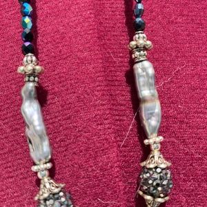 Abalone Shell, fresh water pearl black pendant